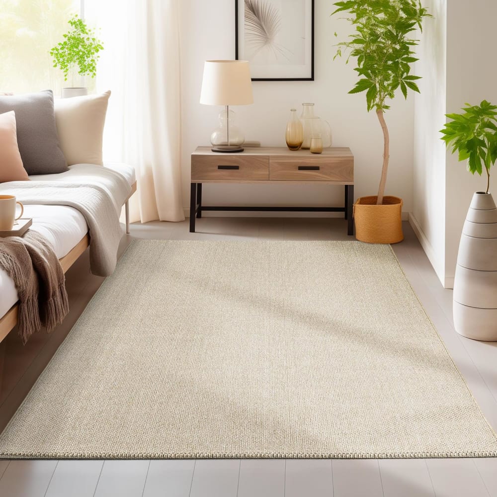 Tapis naturel aspect jute beige 120x170cm — vue 3