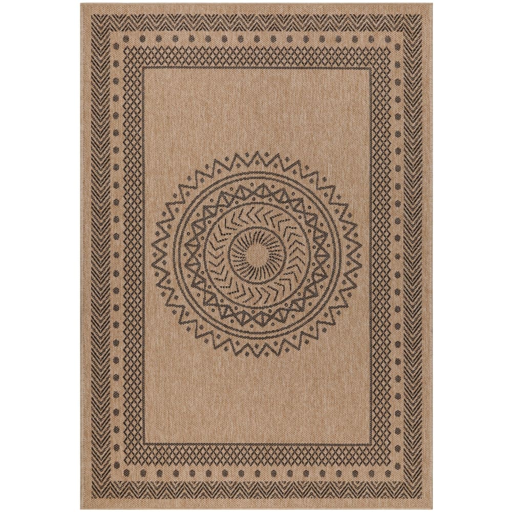 Tapis aspect jute motifs