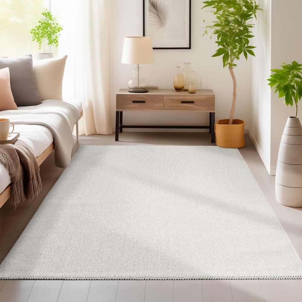 Tapis naturel aspect jute crème 120x170cm — vue 3