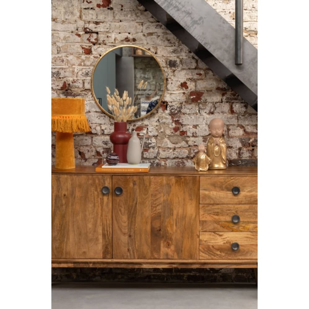Miroir rond en métal doré 50x50x2 cm - Maisons du Monde