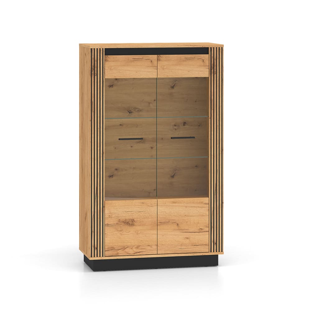 Vaisselier 2 portes et noir façade mdf marron