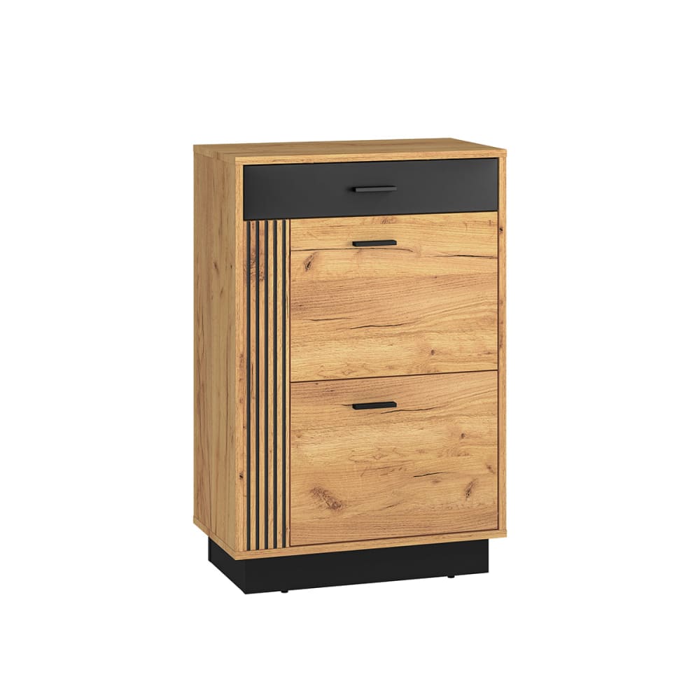 Petits meubles Schuhmöbel 2 Türen 1 Schublade Vorderseite MDF Holz Braun Spanplatte