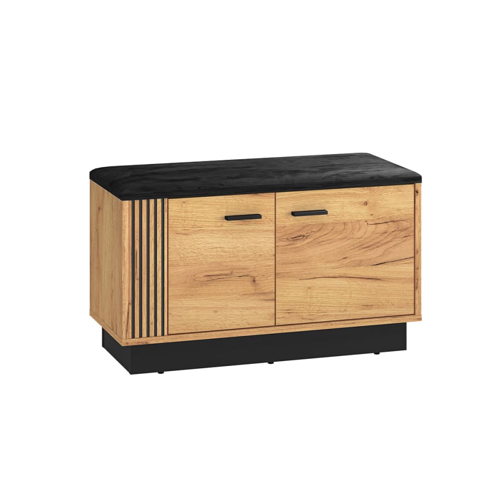 Petits meubles Bank Schuhmöbel 2 Türen Vorderseite MDF Holz Braun Spanplatte
