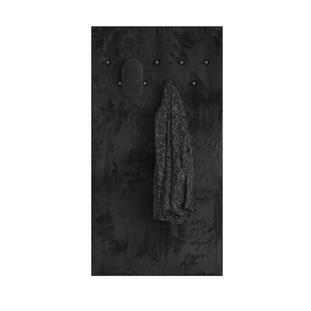 Porte-manteau mural 9 patères bois façade mdf noir — vue 3