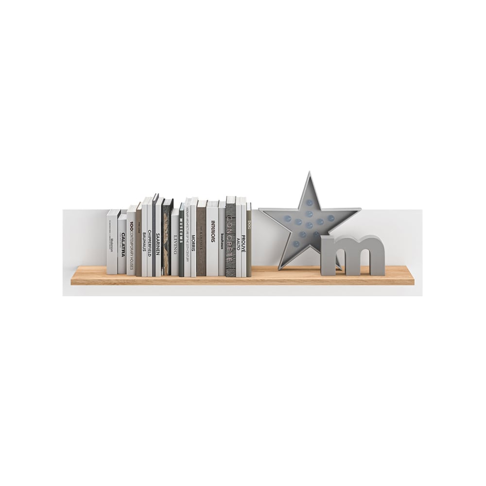 Étagère murale 94cm panneaux mélaminés blanc