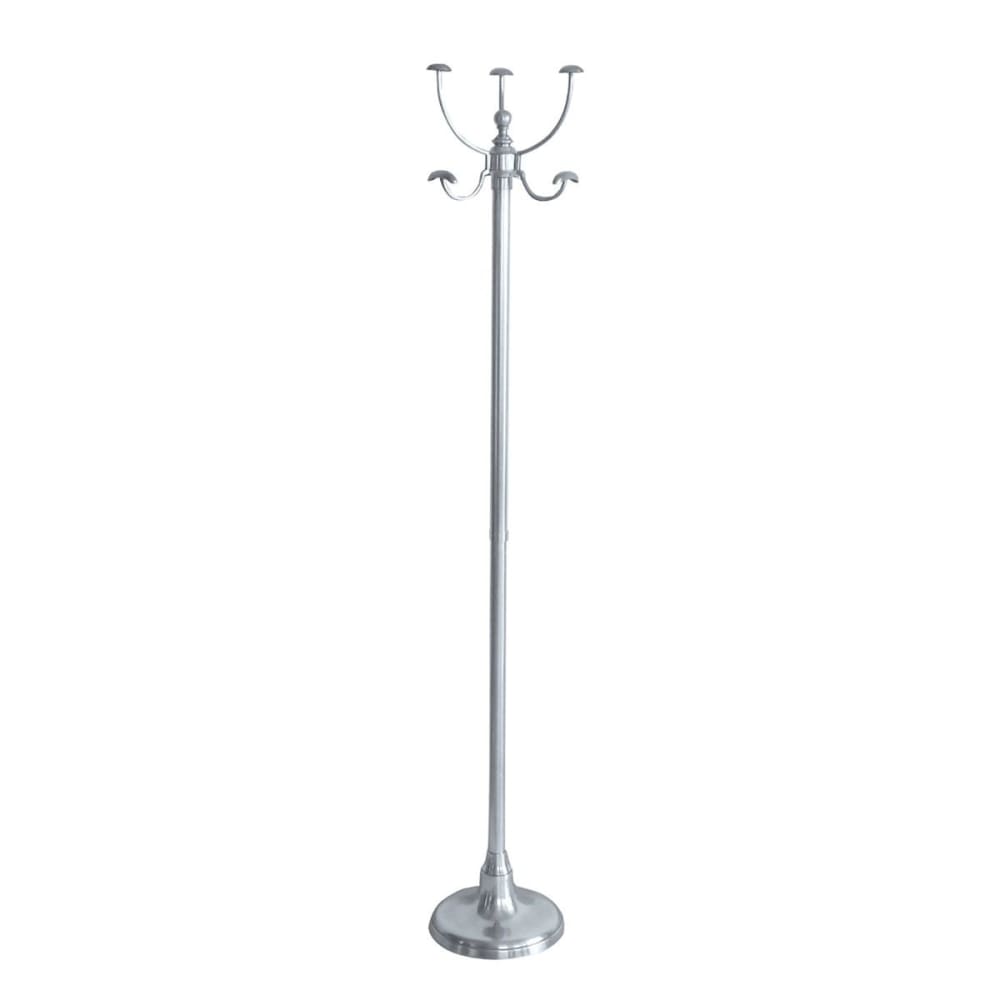 Porte-manteaux sur pied en laiton finition argent vieilli - H178 cm