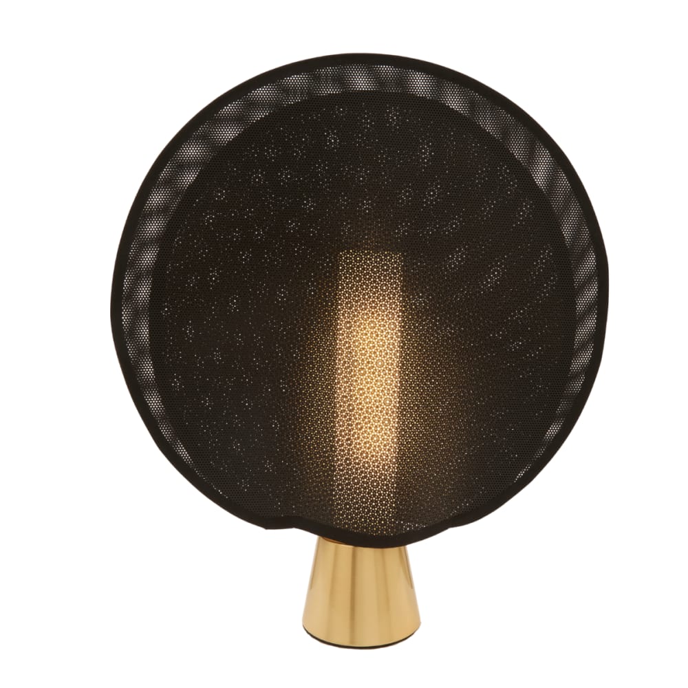Lampe en métal doré et maille polymère noire h39,5 cm - Maisons du Monde