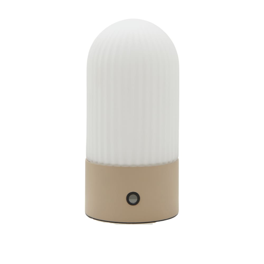 Lampe portable en métal crème et verre - h19 cm — vue 3