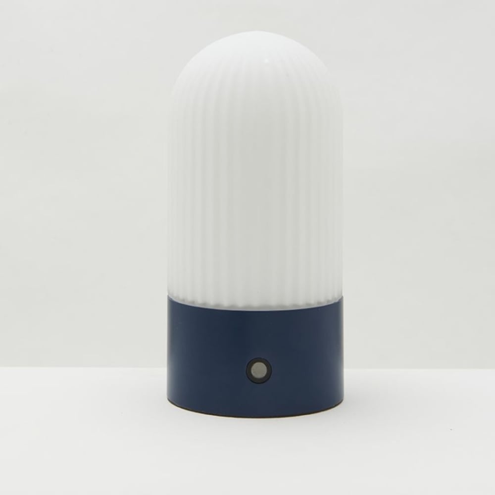 Signature Tragbare blaue Lampe aus Metall und Glas - H19 cm - Metall