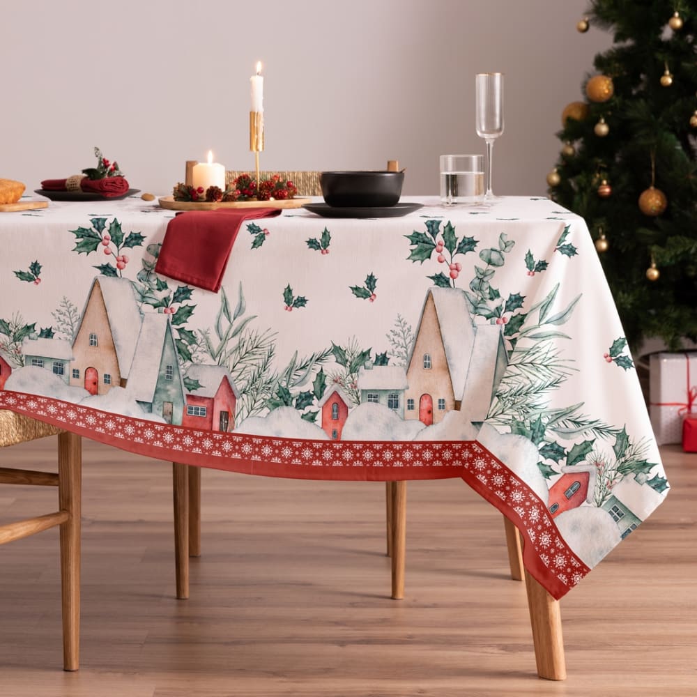 Nappe de Noël en coton155x350 cm