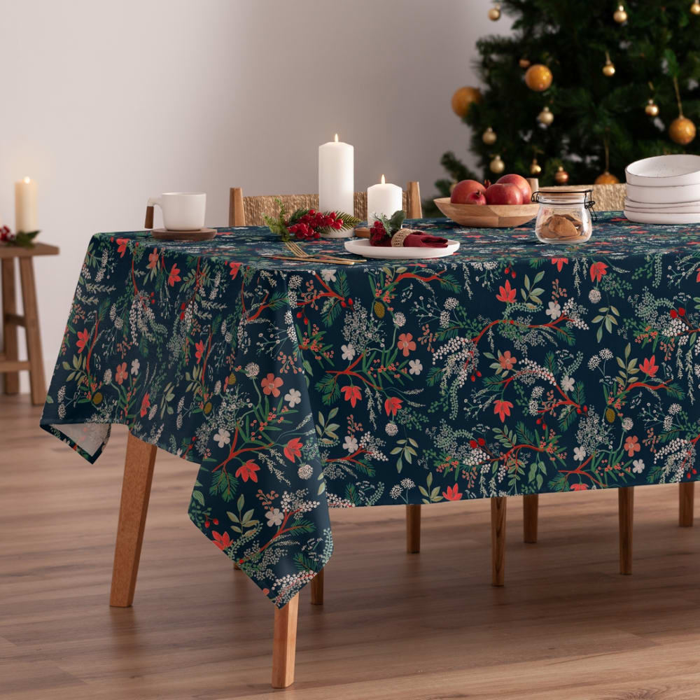 Mint Schmutzabweisende Weihnachtstischdecke, 100% Baumwolle, 155x155 cm style classic chic Mehrfarbig Baumwolle