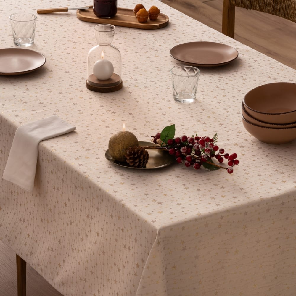 Mantel navidad jacquard oro 155x200 cm
