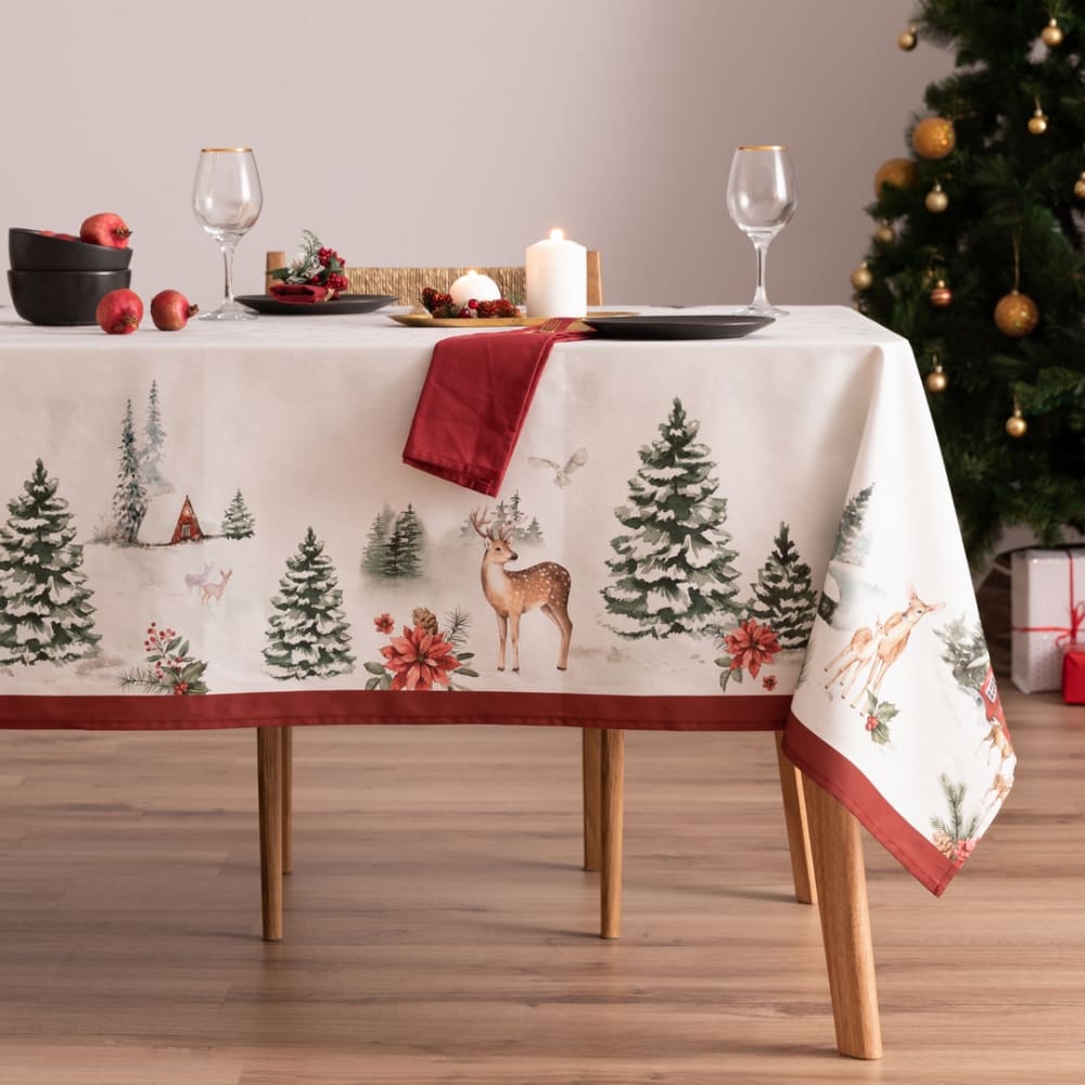 Mantel navidad algodón multicolor 155x240 cm