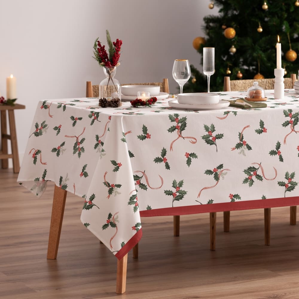 Mantel navidad algodón rojo-verde 155x240 cm