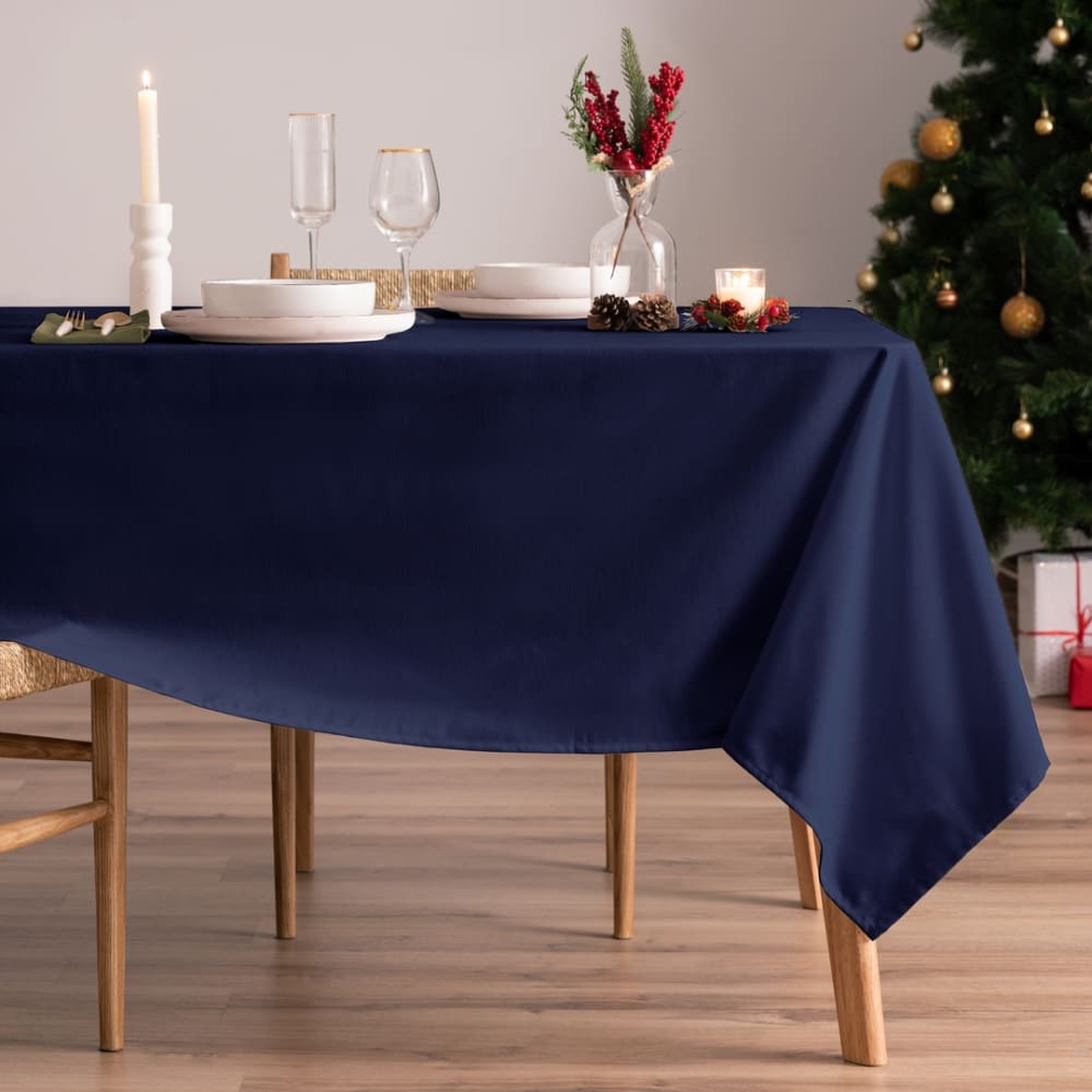Mint Blaue Weihnachtstischdecke aus Baumwolle 155x155 cm style classic chic Blau Öko-Tex Zertifikat Baumwolle