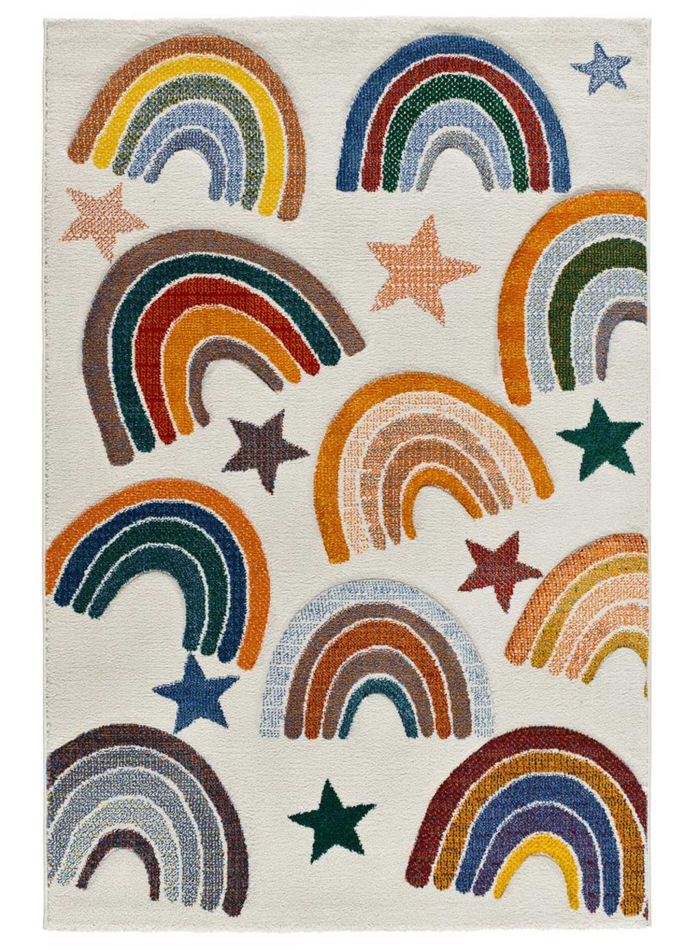 Tapis enfant arc-en-ciel blanc/multicolore, 120x170 cm