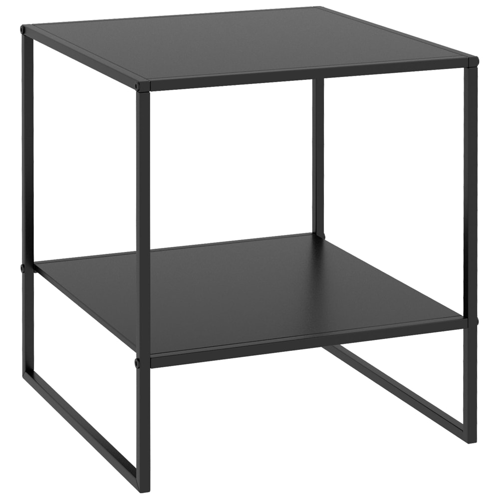 Table basse guéridon bout de canapé 2 niveaux acier noir - Maisons du Monde