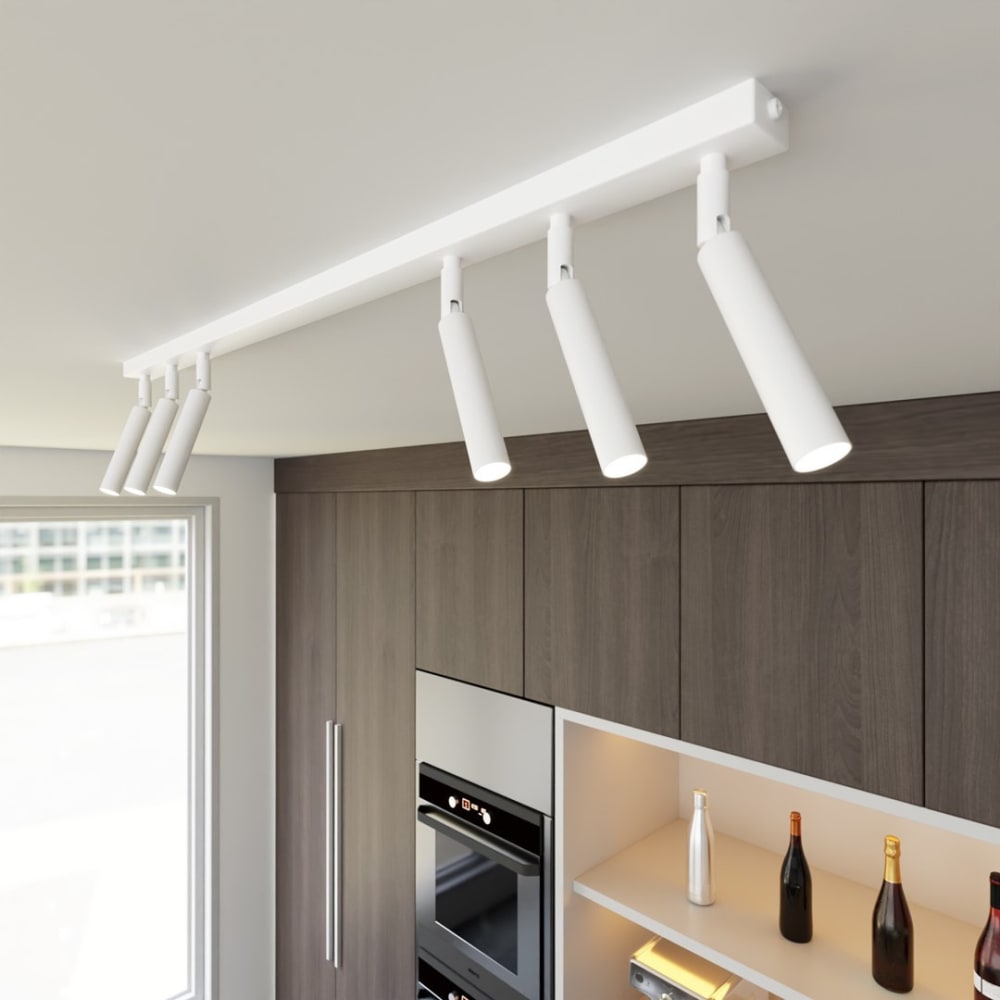 Plafonnier en métal blanc, H: 18cm — vue 4