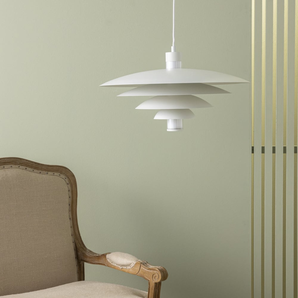 Lustre en métal blanc - h160 cm — vue 4