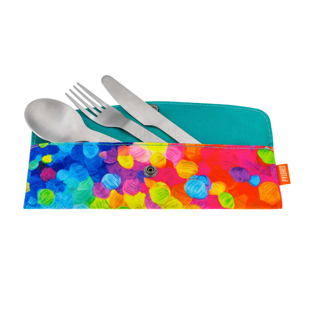 Set de 3 couverts  multicolore acier inoxydable 19 x 6 x 1 cm