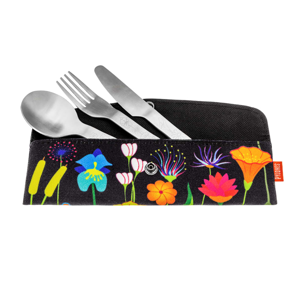 Set de 3 couverts  noir acier inoxydable 19 x 6 x 1 cm