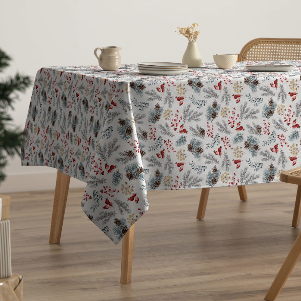 Mantel navidad impermeable algodón tacto tela 160x240 cm