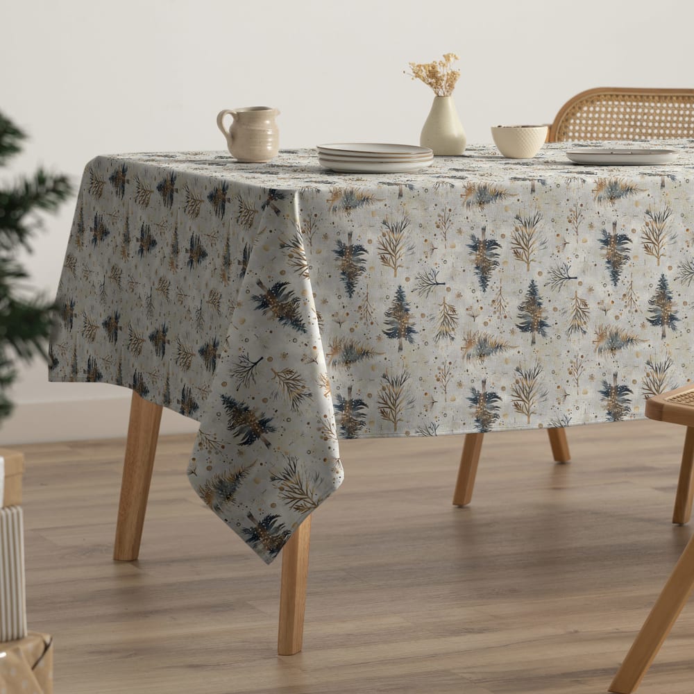 Nappe de Noël anti-taches en coton 160x350 cm