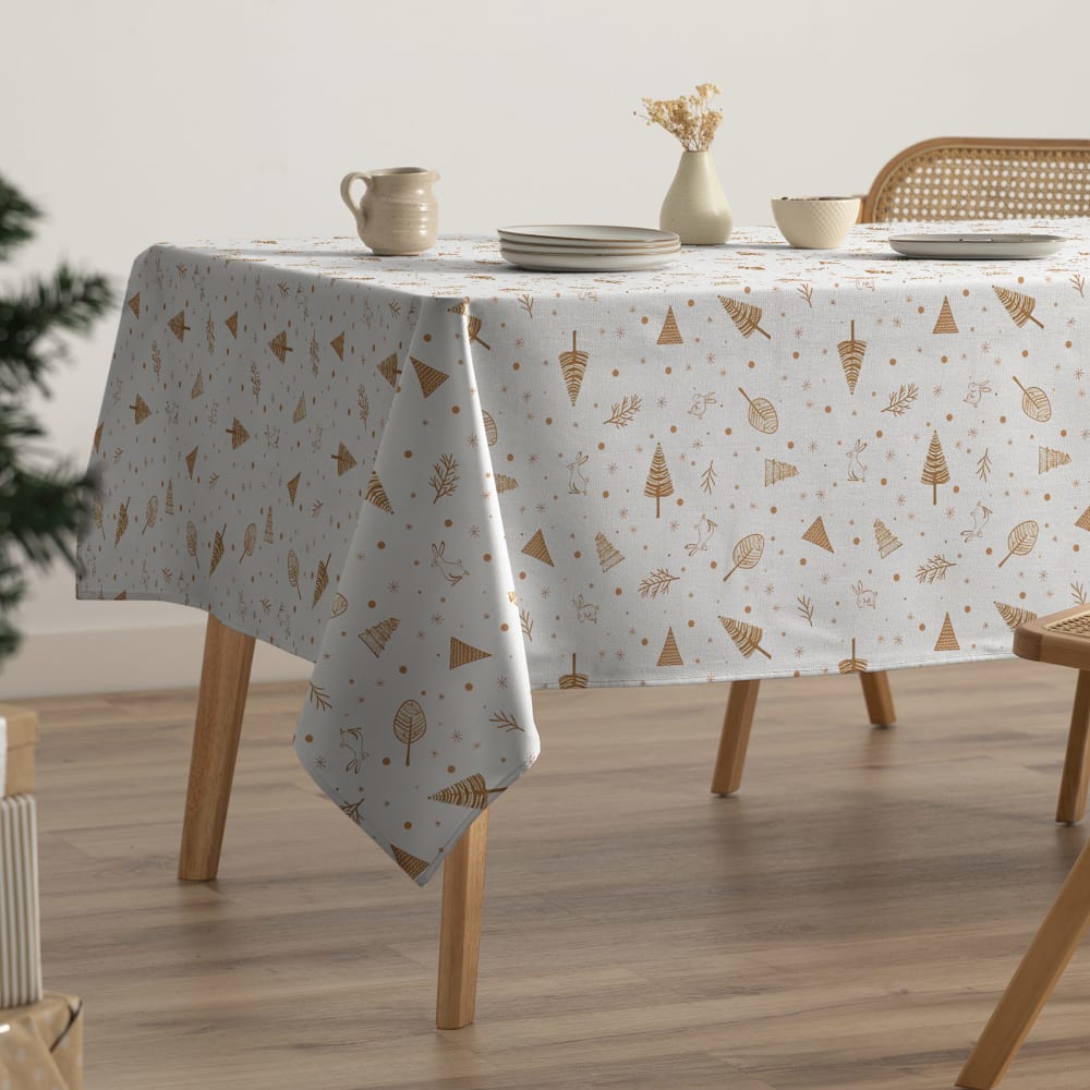 Mantel navidad impermeable algodón tacto tela 160x240 cm