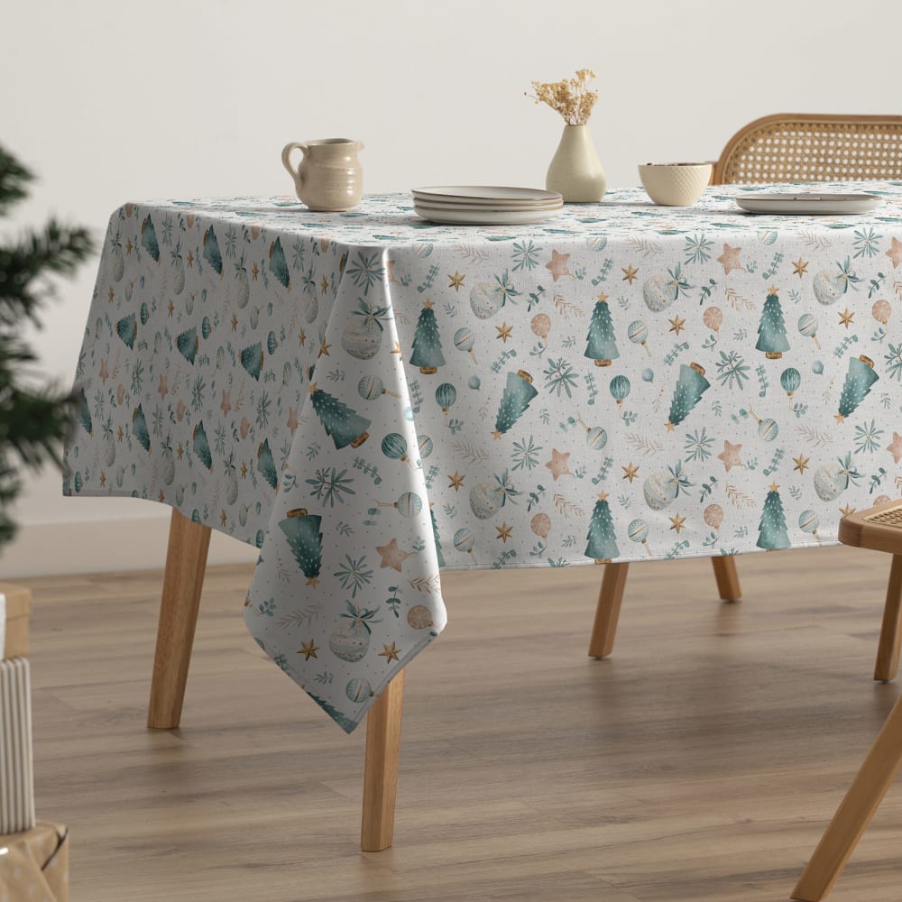 Mantel navidad impermeable algodón tacto tela 160x240 cm