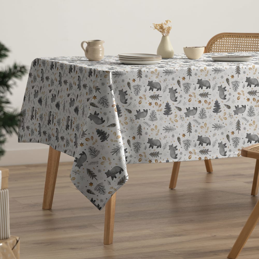 Nappe de Noël anti-taches en coton 160x350 cm
