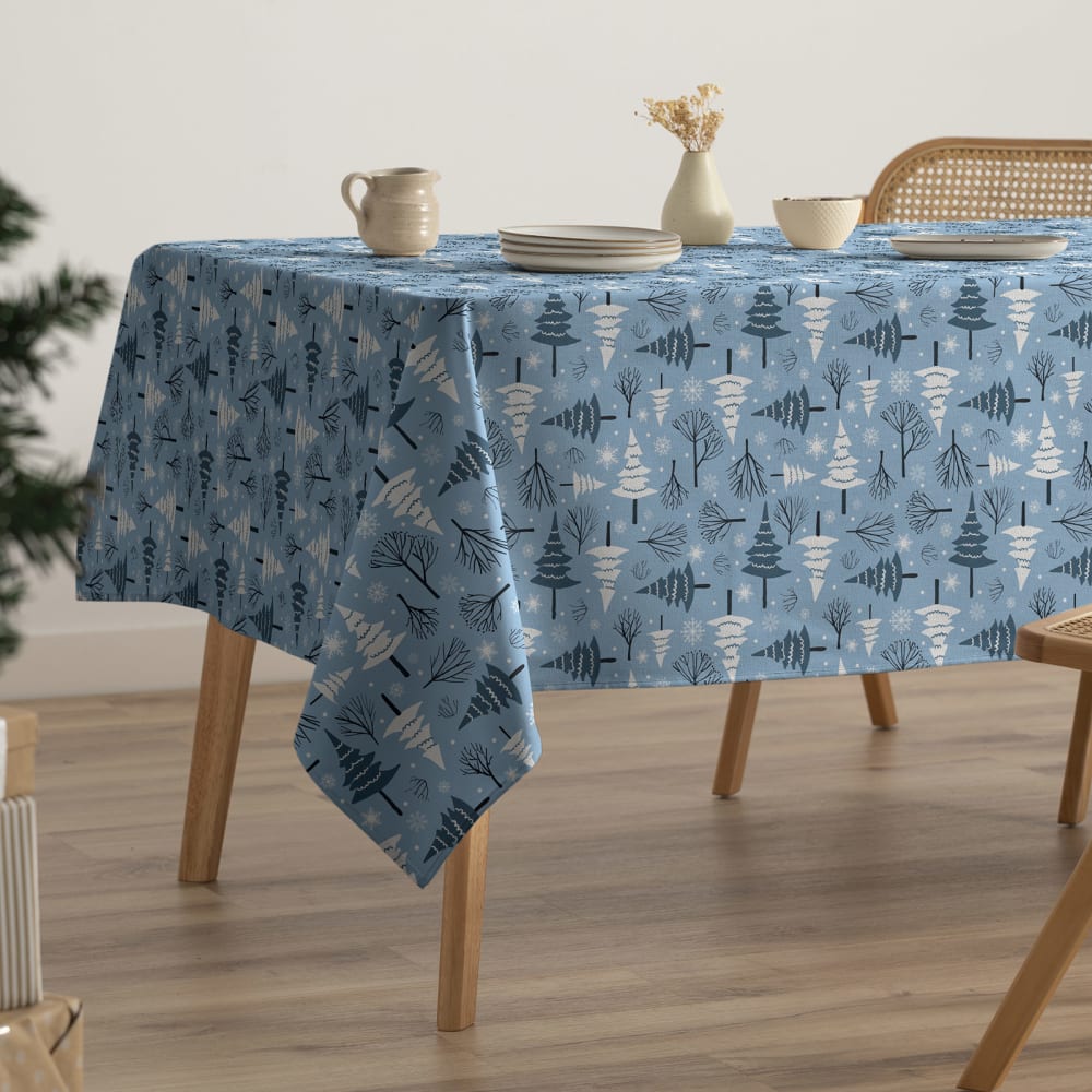 Mantel navidad impermeable algodón tacto tela 160x140 cm