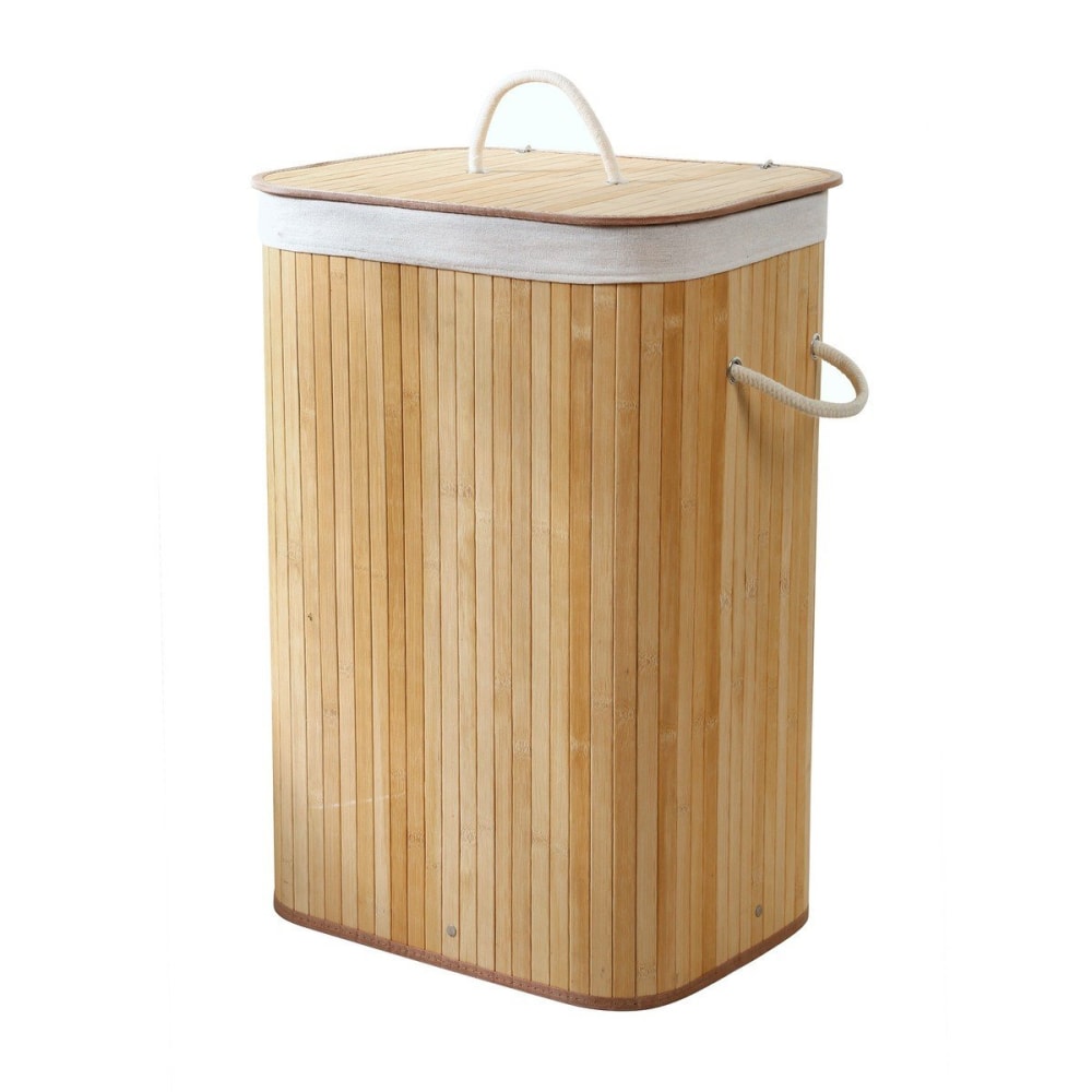 Panier à linge rectangulaire en bambou 70l - h60 cm — Beyit