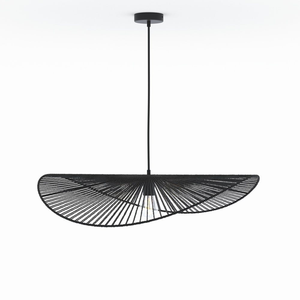 Suspension noire en papier de corde 75 cm — vue 4