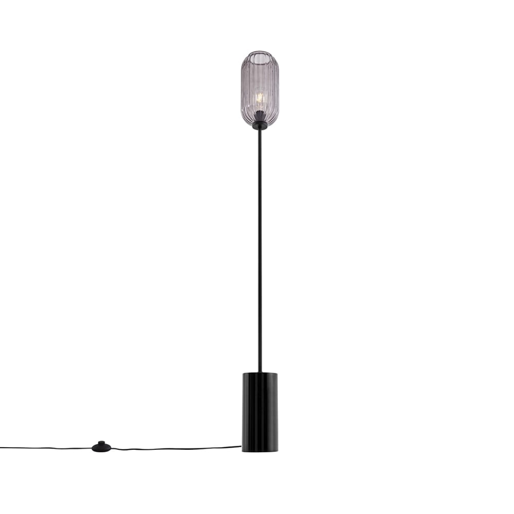 Lampadaire art déco noir avec verre fumé — vue 4