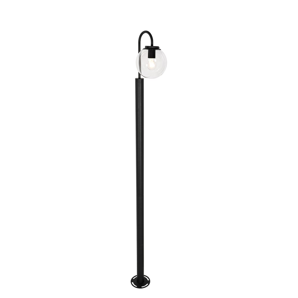 Lampadaire noire moderne avec verre clair 200 cm ip44 - Maisons du Monde
