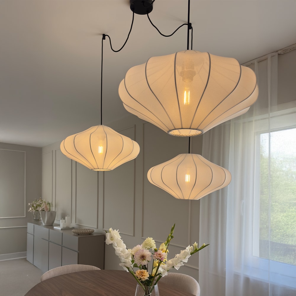 Japandi-Pendelleuchte Weiß 50 cm 3-flammig - Maisons Du Monde