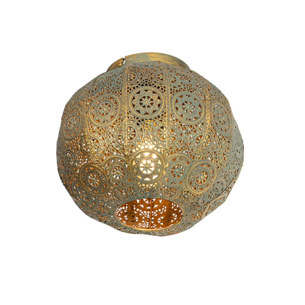Plafonnier doré et vert oriental 28,5 cm — vue 3