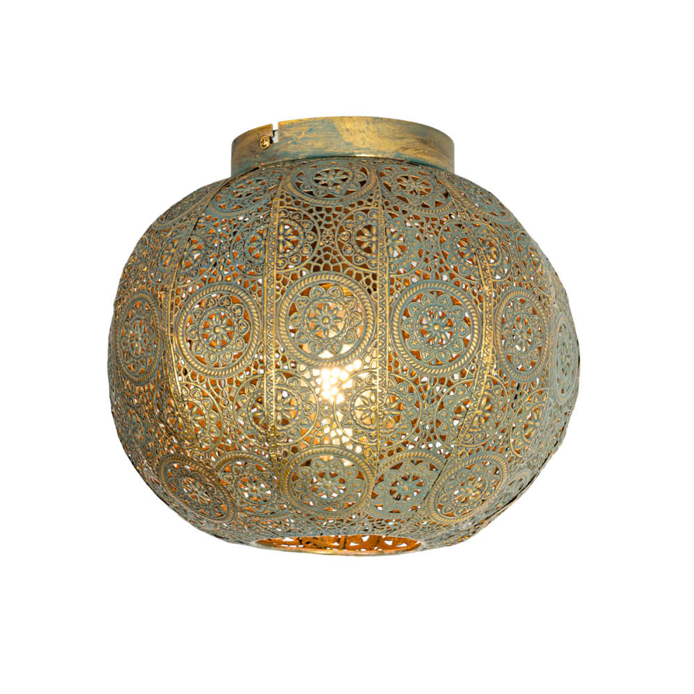 Plafonnier doré et vert oriental 28,5 cm — vue 4