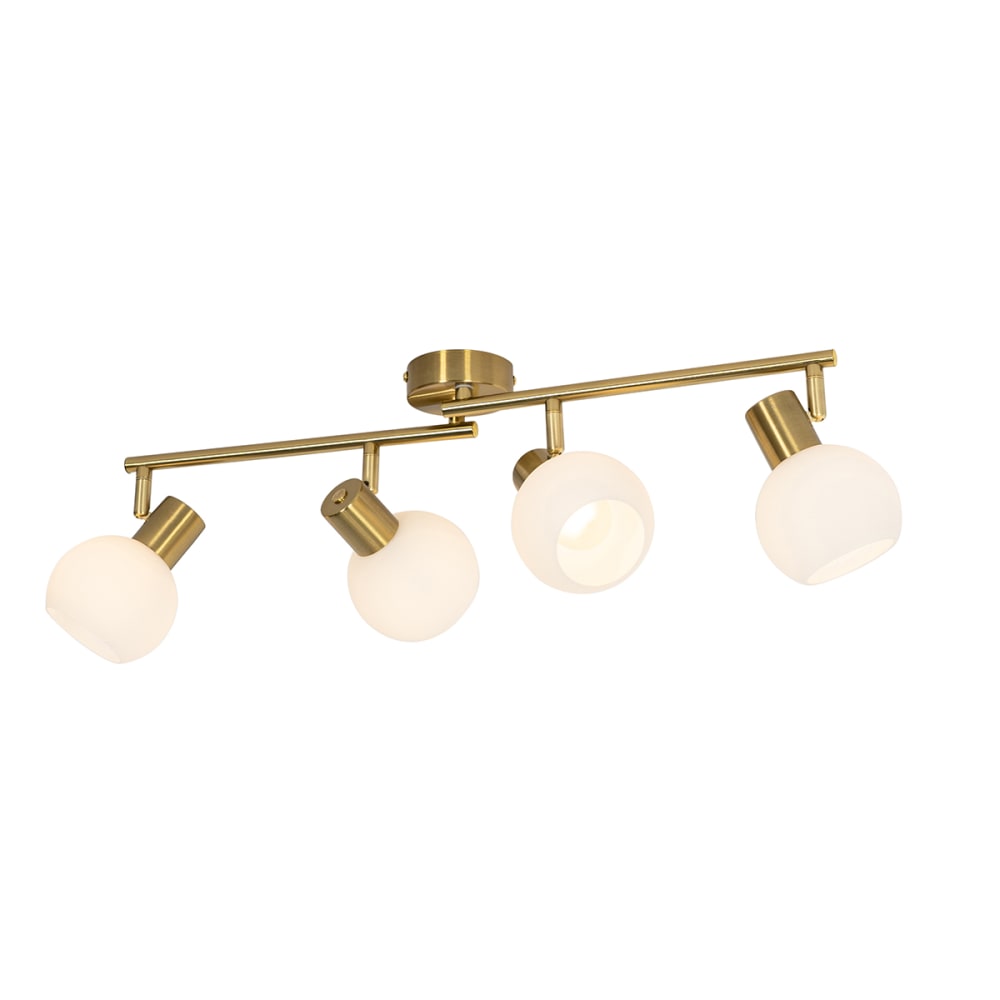 Spot plafond doré verre opale 4 lumières orientable — vue 3