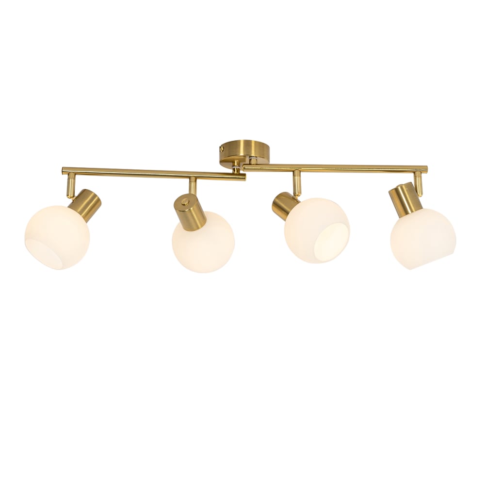 Spot plafond doré verre opale 4 lumières orientable — vue 4