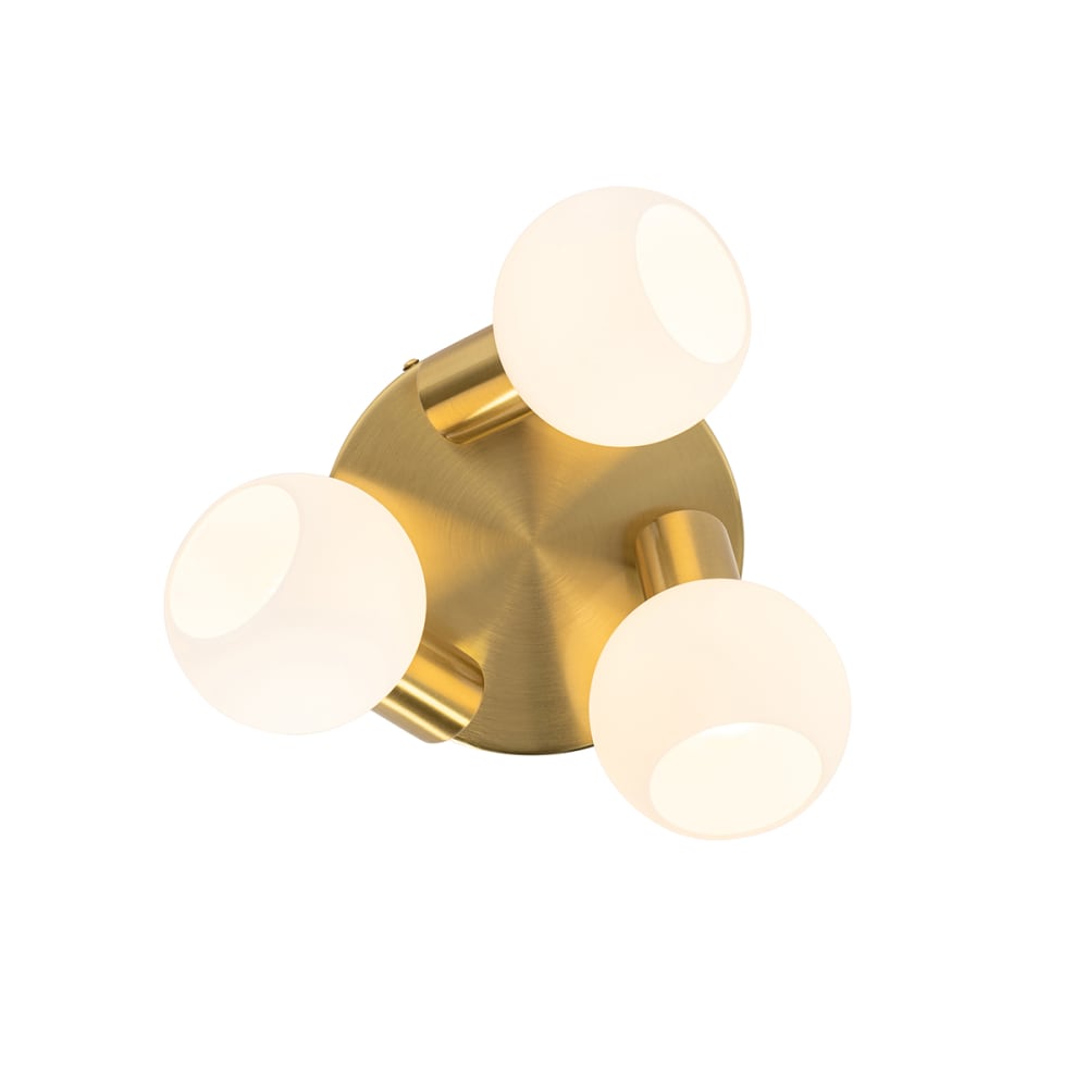 Spot plafond doré verre opale 3 lumières orientable — vue 4