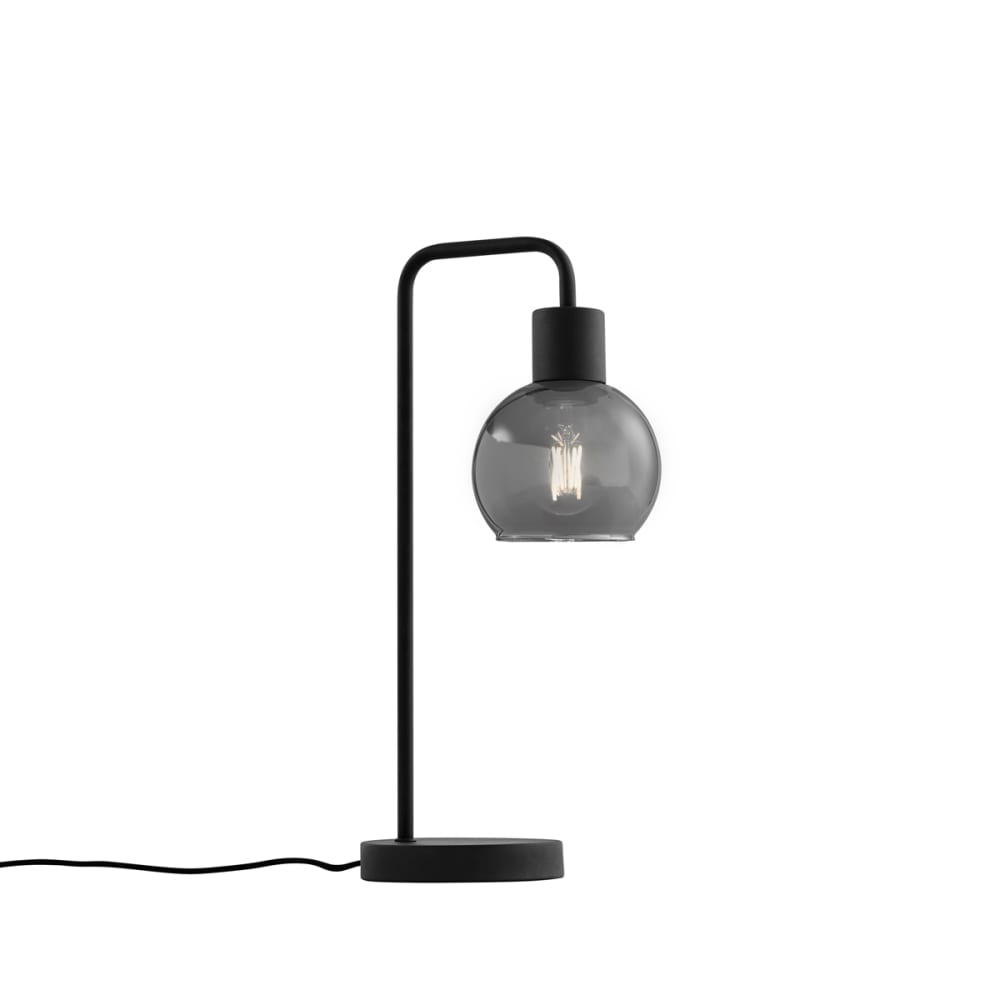 Lampe de table art déco noire avec verre fumé — vue 3