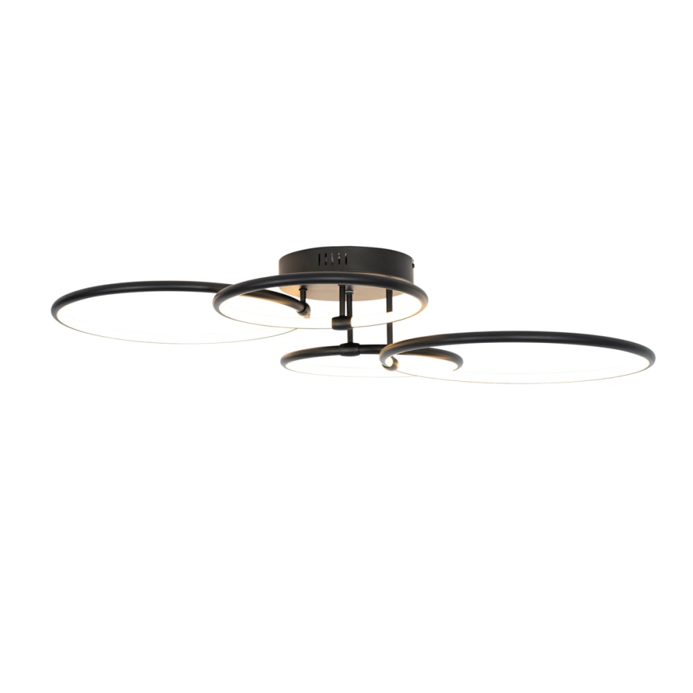 Plafonnier noir avec led dimmable 4 lumières — vue 3