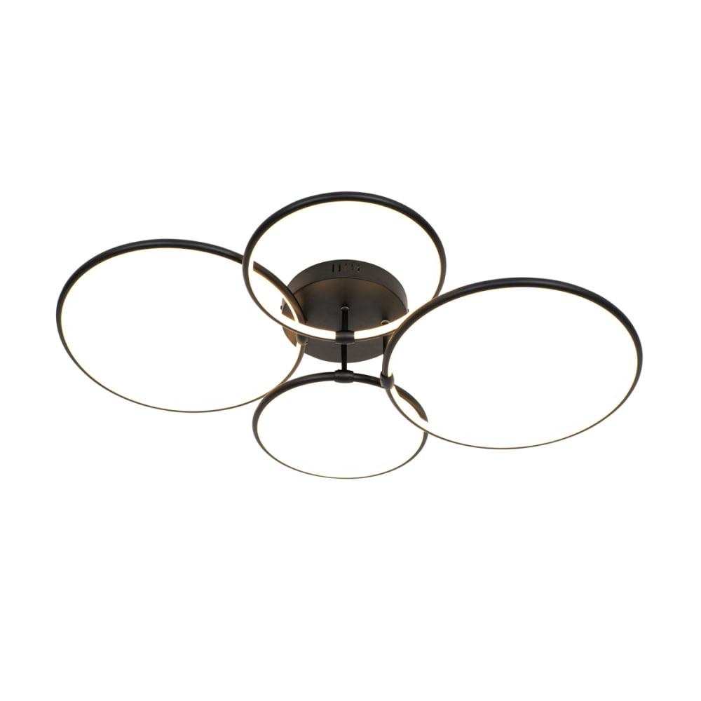 Plafonnier noir avec led dimmable 4 lumières — vue 4