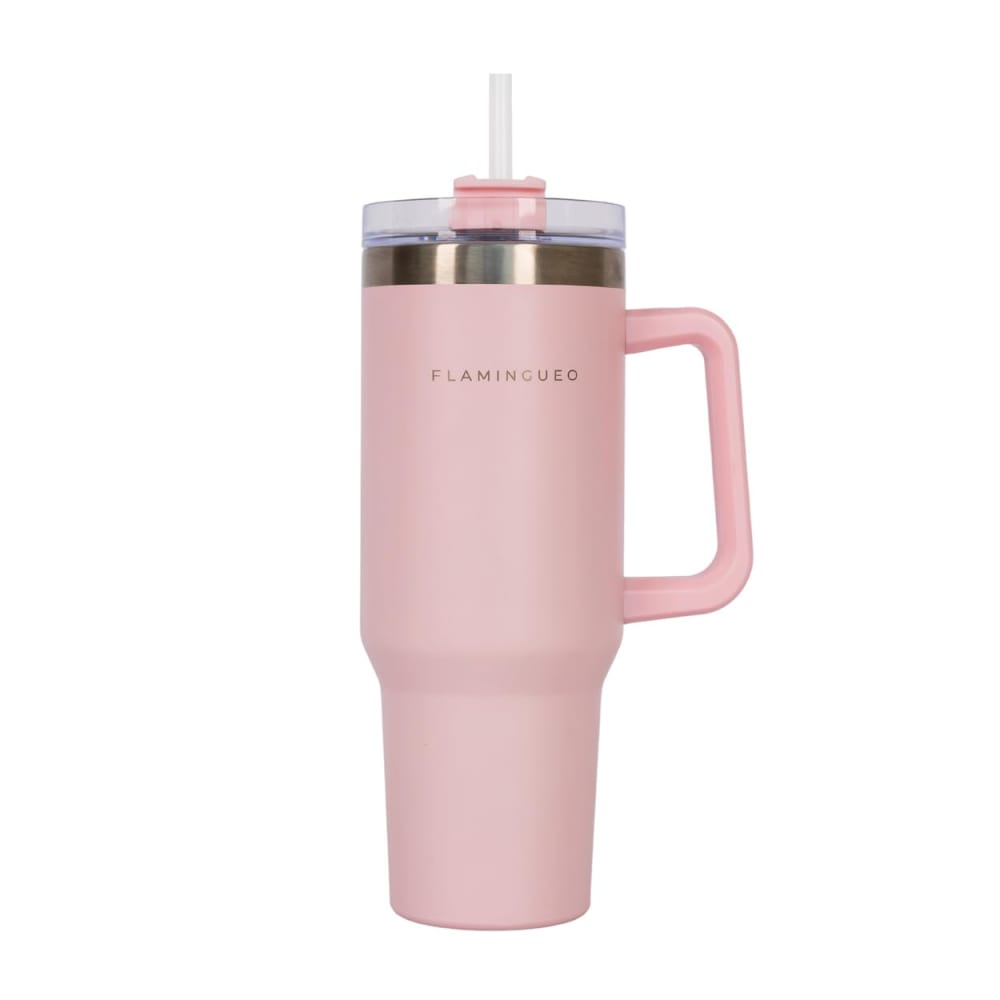 Mug isotherme avec paille acier inoxydable 1,18 litres rose Mug isotherme avec paille acier inoxydable 1,18 litres rose