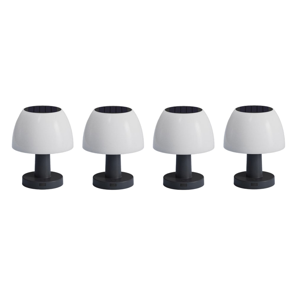 Lot de 4 lampes de table solaire Plastique Blanc H13.5 cm