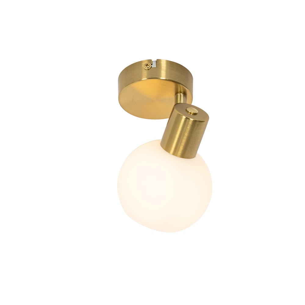Spot art déco doré verre opale orientable — vue 3