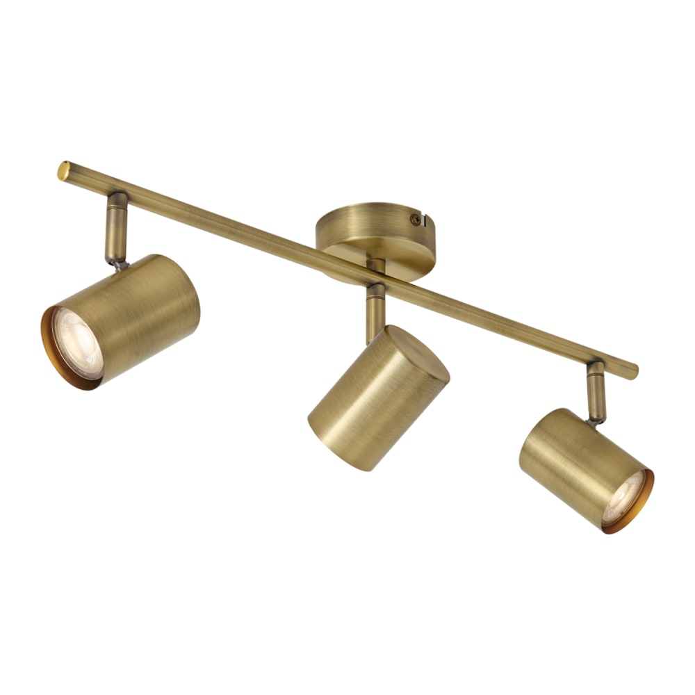 QAZQA Strahler 3-flammig, kippbar aus Bronze style modern Gold Metall