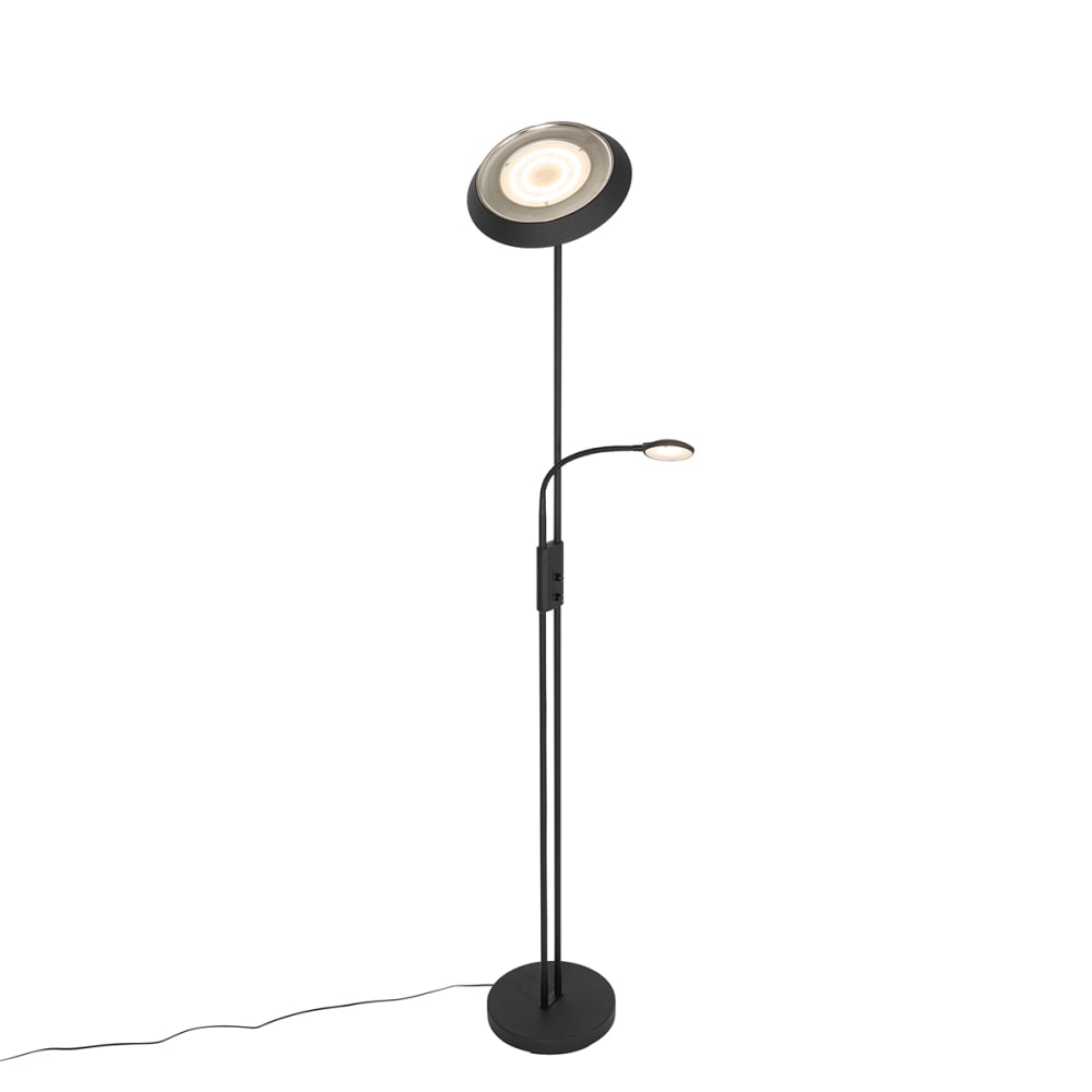 Lampadaire noir avec led et liseuse orientable — vue 4