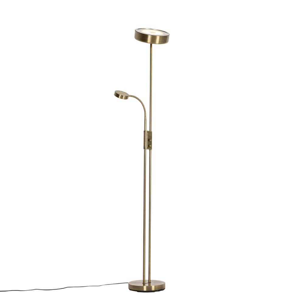 Lampadaire bronze avec led et liseuse orientable — vue 4